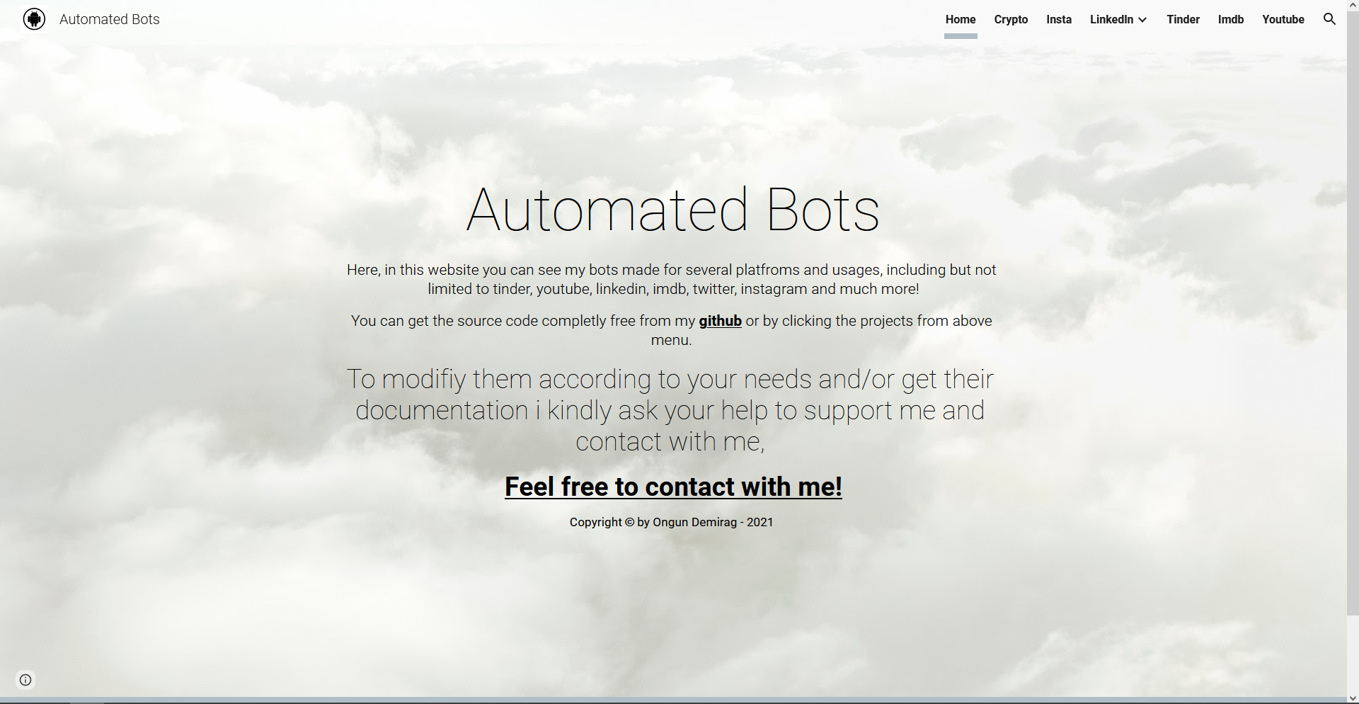 Ongundemirag Automated bots Python - Selenium display page